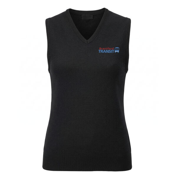 Embroidered Ladies V-Neck Pullover Vest  Thumbnail