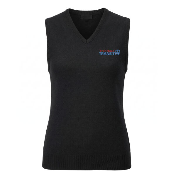 Embroidered Ladies V-Neck Pullover Vest  Thumbnail